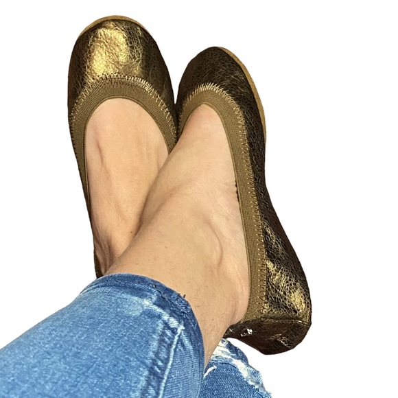 Yosi Samra Muted Metallic Gold Ballet Flats - Picture 16 of 16